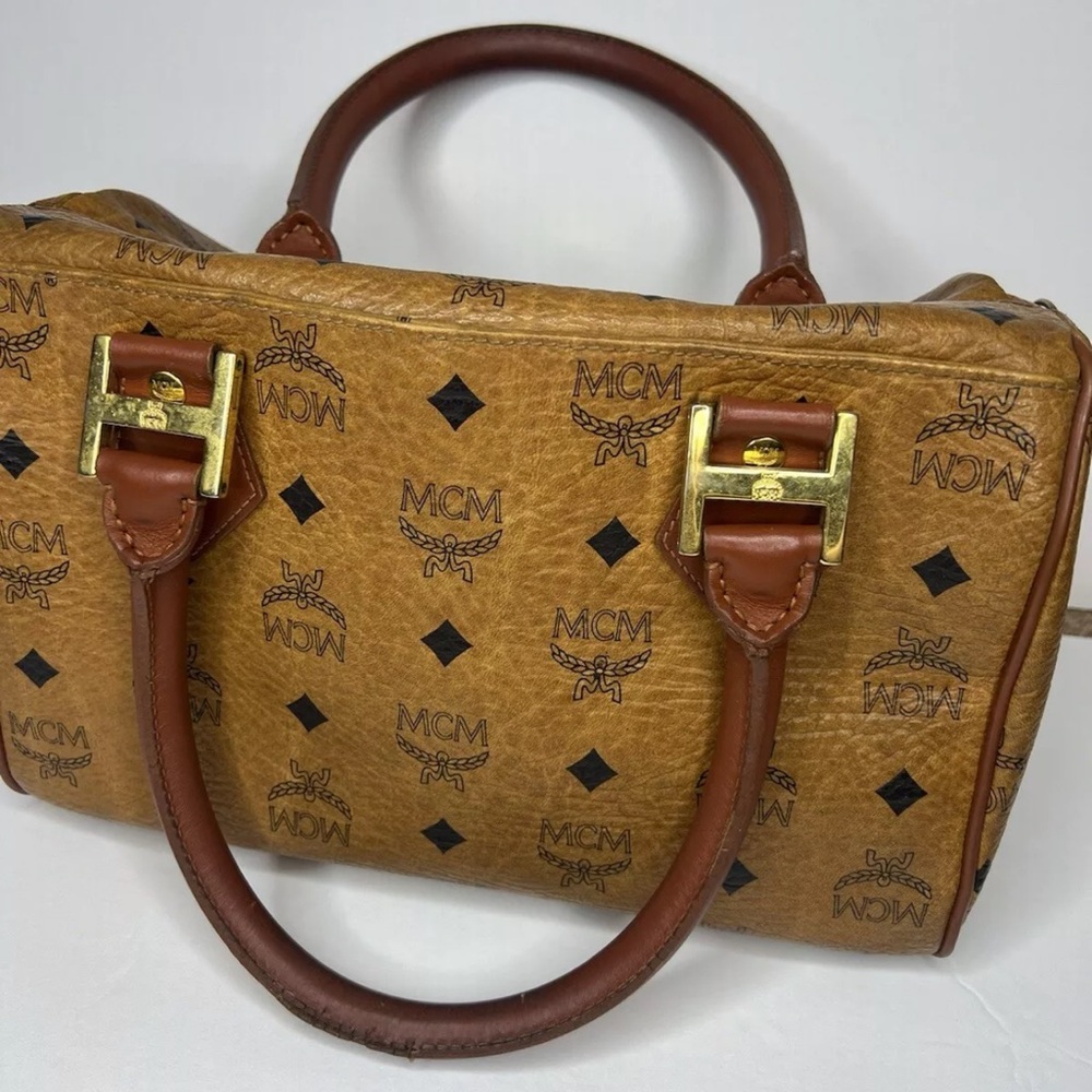 MCM Monogrammed Boston Leather Bag - Picture 4 of 13